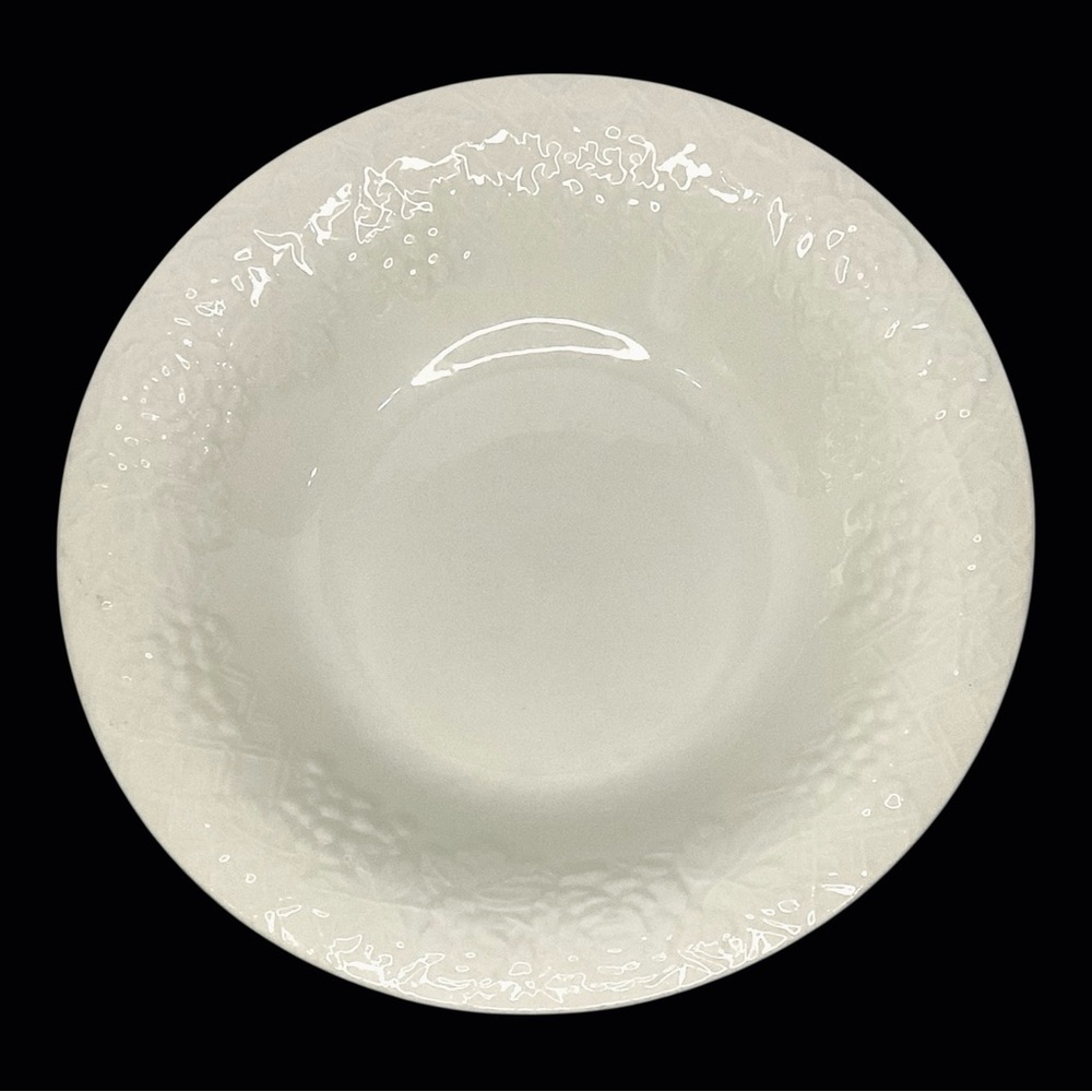 Gibson Four Seasons White 8” Cereal Salad Bowl Lattice Grapes Dinnerware - Picture 1 of 5
